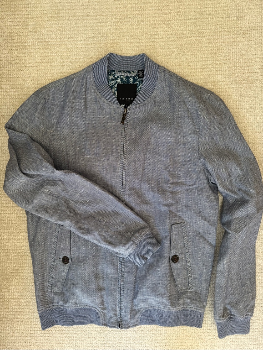 Ted Baker Blue Chambray Bomber Jacket